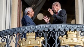 Premiér Andrej Babiš (ANO) přijal předsedu Evropské rady Antónia Costu, 27. srpna 2026, Kramářova vila, Praha.