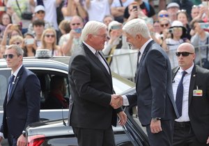 Německý prezident Frank-Walter Steinmeier va Pražském hradě.