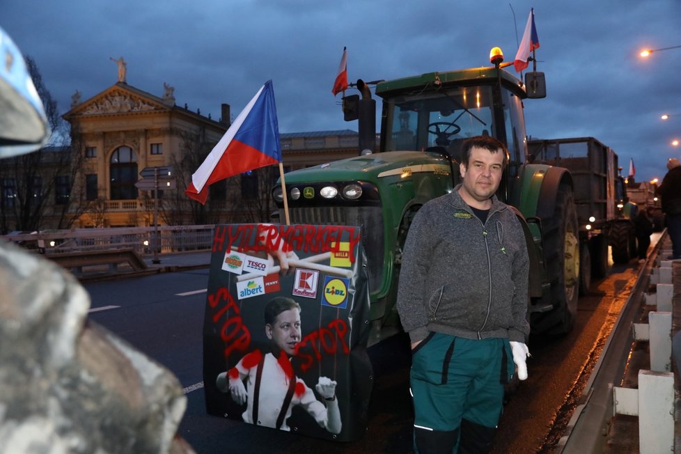 Protest zemědělců v centru Prahy. (19.2.2024)