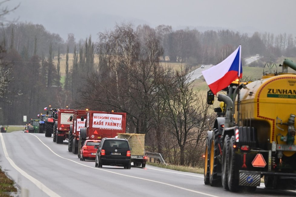 Protest zemědělců v Libereckém kraji. (22.2.2024)