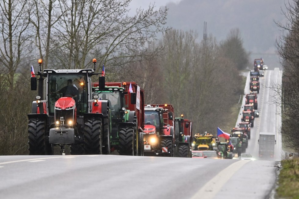 Protest zemědělců v Libereckém kraji. (22.2.2024)