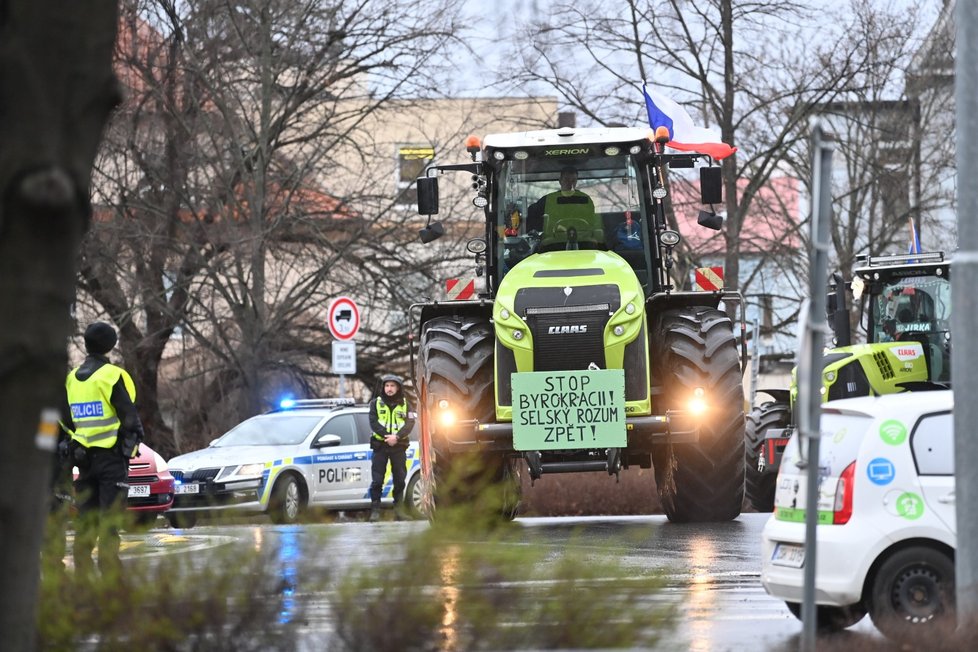 Protest zemědělců ve Středočeském kraji. (22.2.2024)