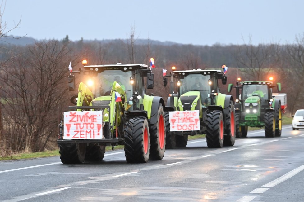 Protestní akce zemědělců ve Středočeském kraji. (22.2.2024)