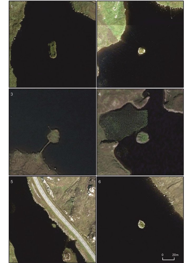 Šest crannogů, které byly pravděpodobně vybudovány v době kamenné