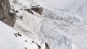 Lavina na sjezdovce zvané Kandahar ve švýcarském středisku Crans-Montana