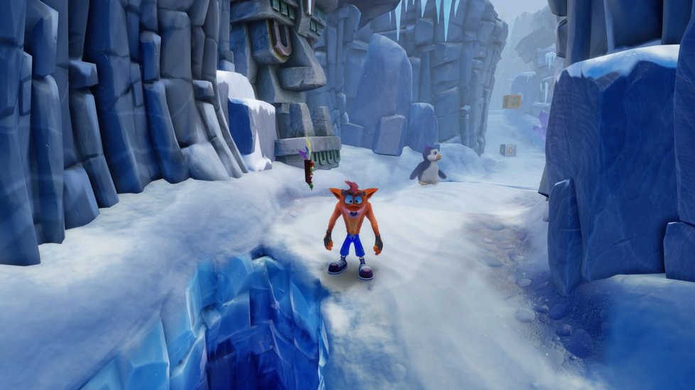 Crash ve sněžném levelu.