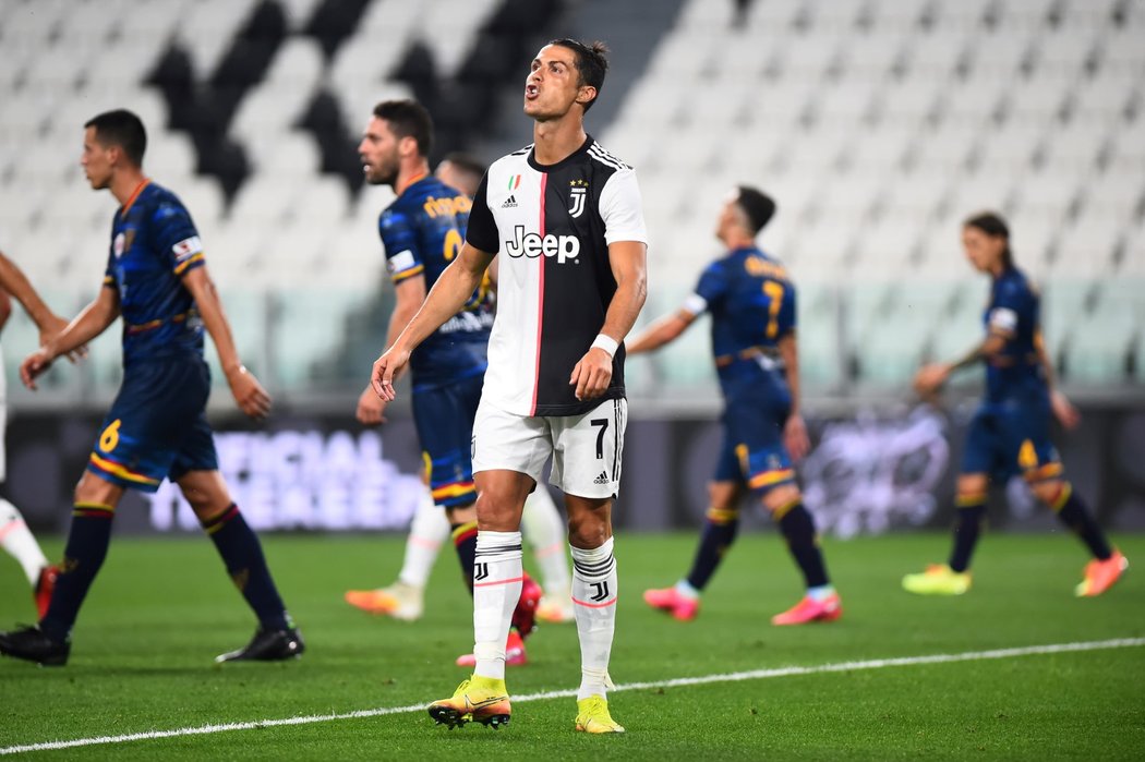 Cristiano Ronaldo v zápase s Lecce