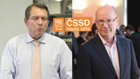 Bývalí předsedové ČSSD Jiří Paroubek a Bohuslav Sobotka 