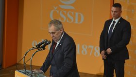 Prezident Miloš Zeman na sjezdu ČSSD (1.3.2019)