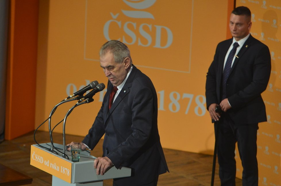 Prezident Miloš Zeman na sjezdu ČSSD (1. 3. 2019)