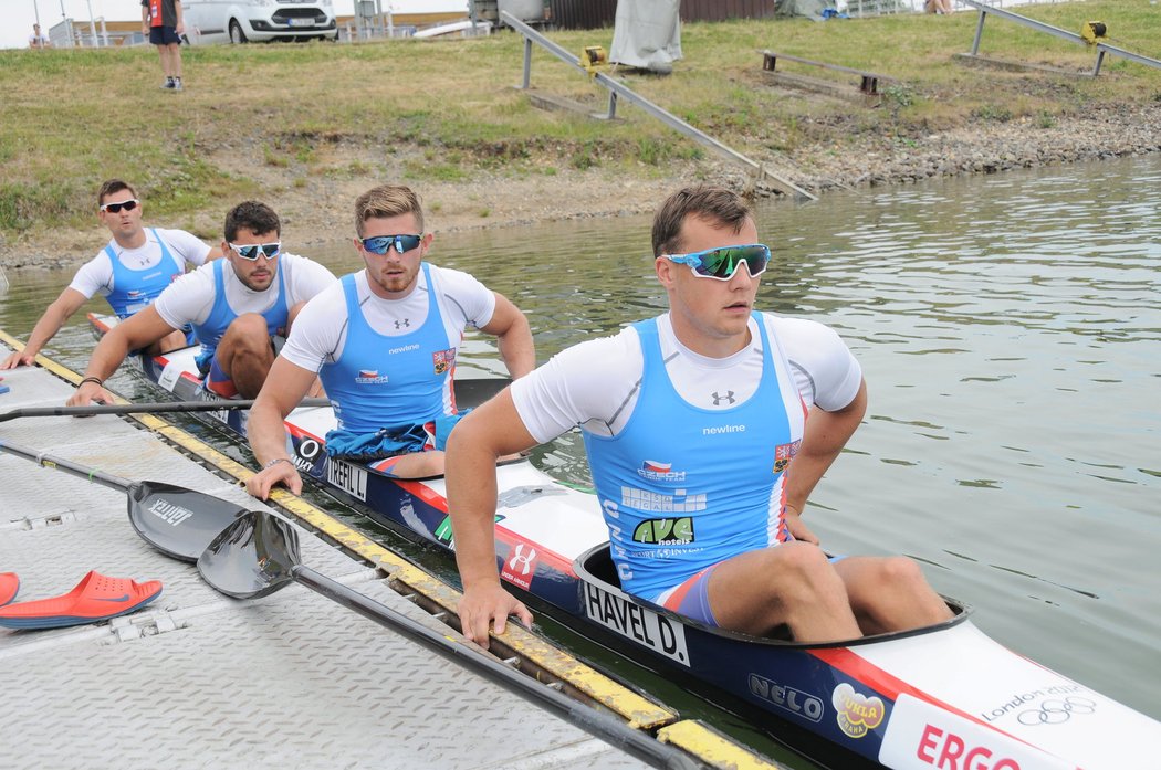 Posádka čtyřkajaku: Daniel Havel, Jakub Špicar, Josef Dostál, Jan Štěrba