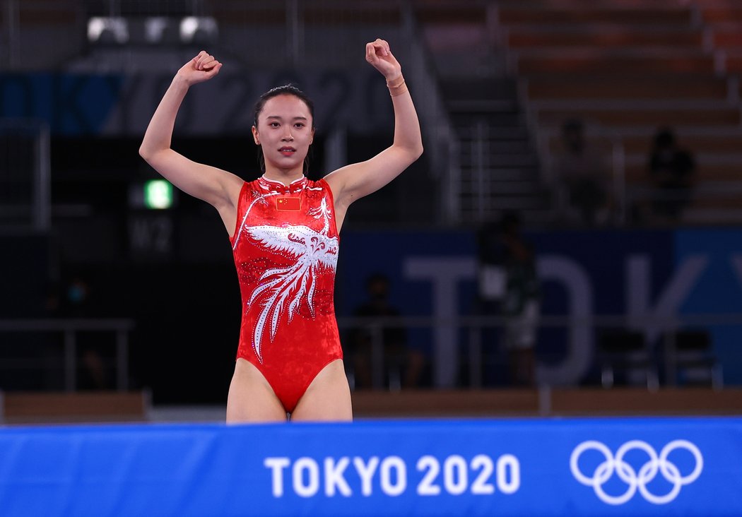 Olympijská vítězka v soutěži na trampolíně Ču Süe-jing