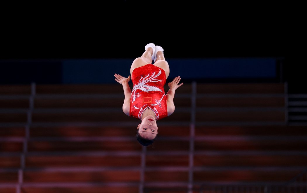Olympijská vítězka v soutěži na trampolíně Ču Süe-jing