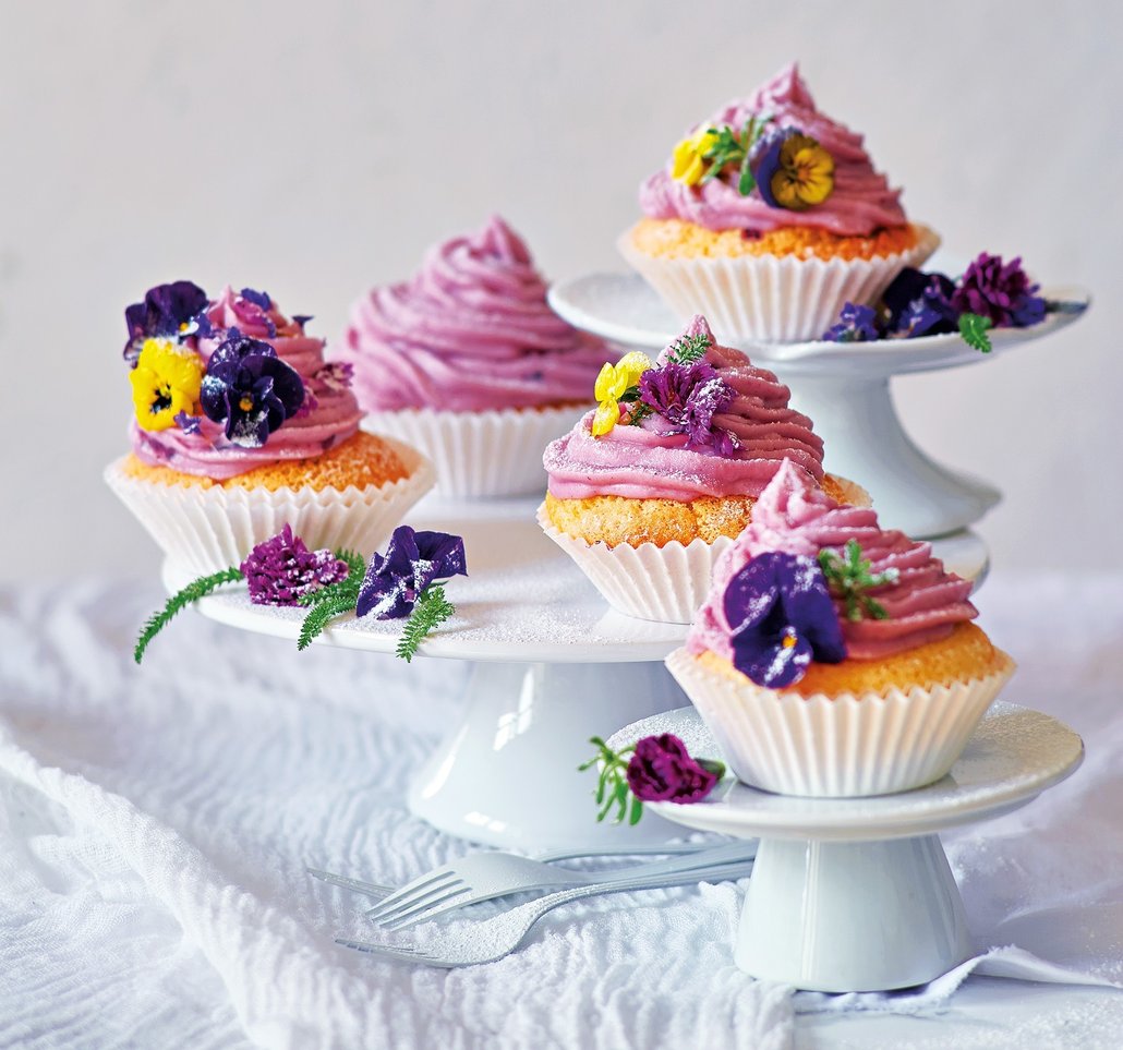 Cupcakes s boruvkovým srdcem