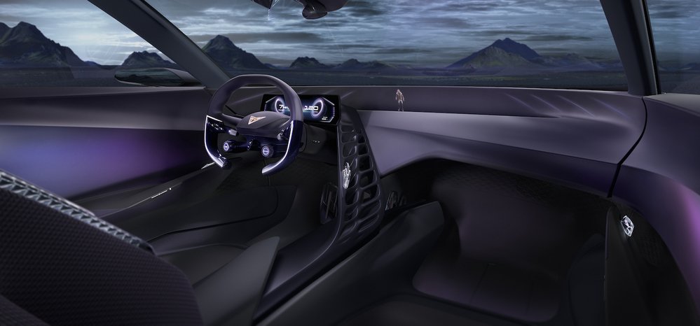 DarkRebel má obdélníkový volant, avatara na centrálním displeji a část interiéru je vyrobena 3D tiskem
