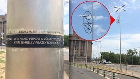 Pomník na nábřeží Prahy 7 vzpomíná na všechny cyklisty, kteří přišli o život v ulicích metropole.