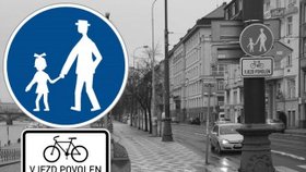 Stezka pro chodce s povoleným vjezdem cyklistů