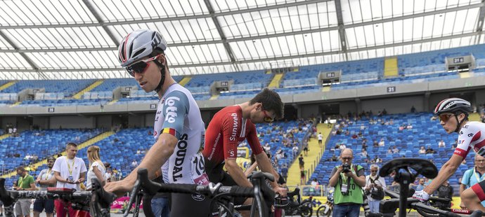 Bjorn Lambrecht na startu třetí etapy Kolem Polska