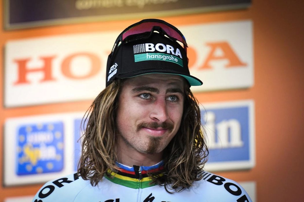 Peter Sagan v cíli závodu Milán - San Remo