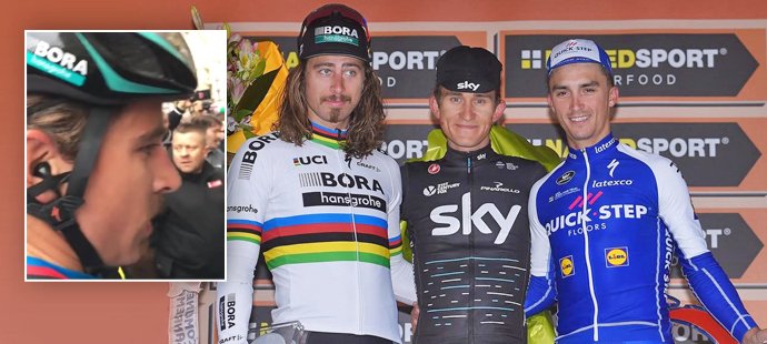 Peter Sagan se po dojezdu v San Remu nevyhnul ostřejším výrazům, které zachytil jeden z fanoušků