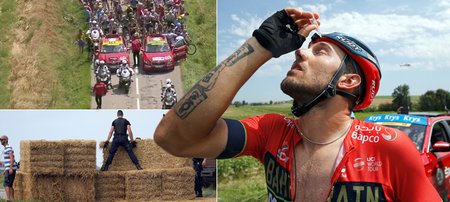 Peloton na trase Tour de France zastavil protest farmářů, slzný plyn se po zásahu policie dostal i do očí jezdců