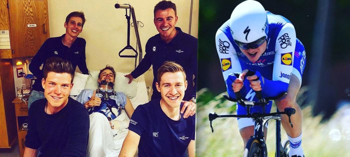 Cyklista Petr Vakoč se pochlubil fanouškům první fotografií po vážné nehodě