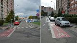 Vtip bývalé radnice? V Bohnicích mají nejkratší cyklopruh. Má jen pět metrů! 