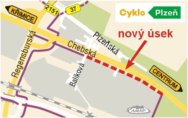 Cyklostezka z Křimic podél Chebské ulice do Zadních Skvrňan, zadává se projekt.