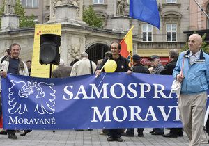Na Moravě protestovali proti názvu Czechia a chtějí spolkový stát.