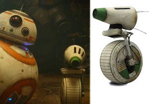 Jednou z nových postav snímku Star Wars: Vzestup Skywalkera je droid D-O. (vpravo).