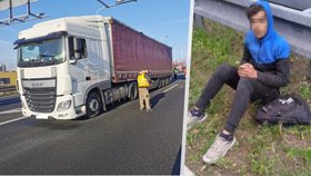 Alžířan (22) se chtěl dostat do Itálie: Z podvozku kamionu vypadl přímo na dálnici D1!