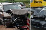 Při nehodě na dálnici D4 u Jíloviště u Prahy se těžce zranili tři lidé.