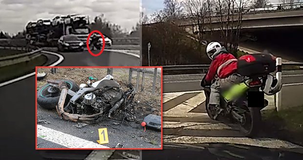 VIDEO: Vteřiny před smrtí! Motorkář (†41) kličkoval mezi auty v protisměru, narazil a zemřel. Policie řekla detaily