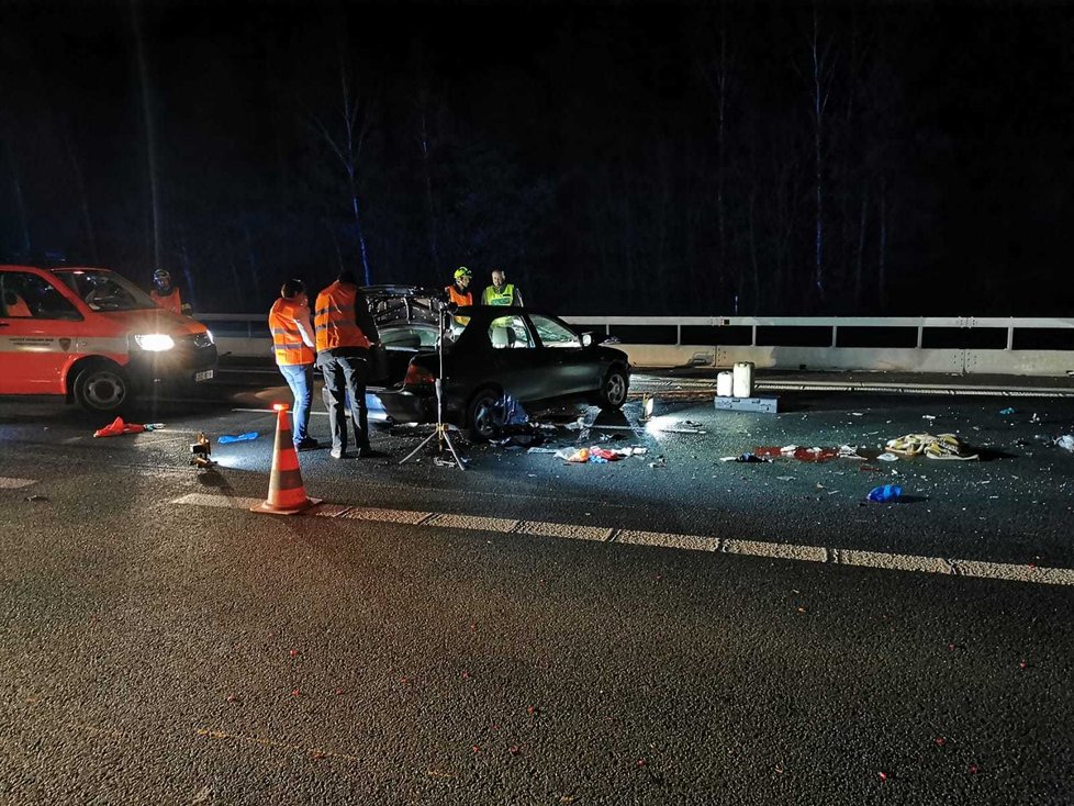 Vážná nehoda na D5, 17. listopadu 2019.