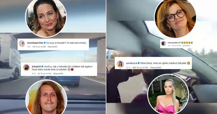 Video agresora z D6 pobouřilo celebrity.