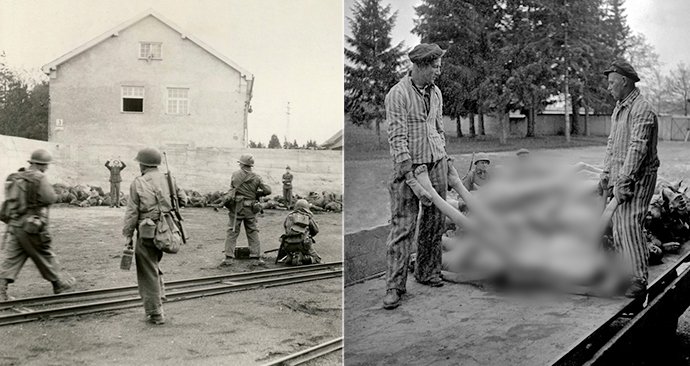 Američané při osvobození koncentračního tábora Dachau přišli na nacistická zvěrstva. Několik desítek dozorců a vojáků pak na místě bez soudu popravili.