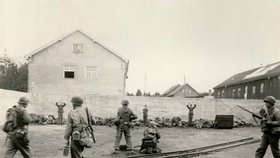 Američtí vojáci po osvobození koncentračního tábora Dachau popravili nacistické dozorce a vojáky.