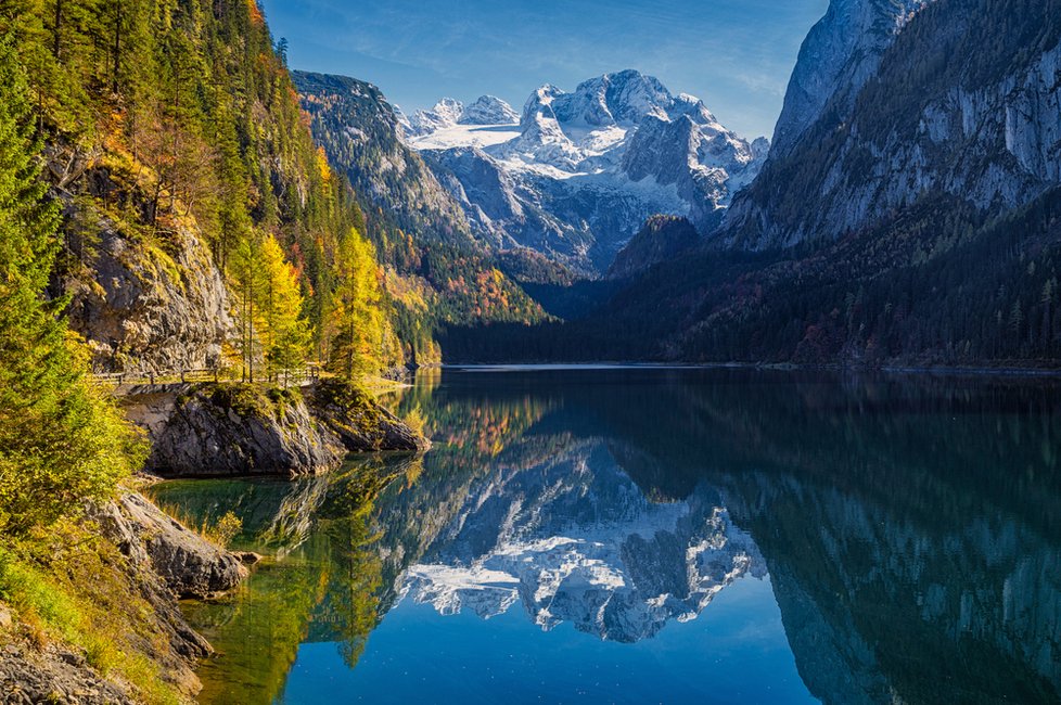 Horský masiv Dachstein v Severních vápencových Alpách