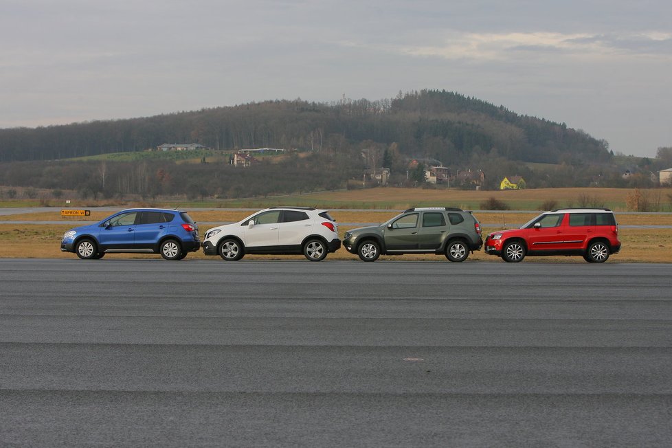 Dacia Duster 1.5 dCi 4x4 vs. Opel Mokka 1.7 CDTi 4x4 vs. Suzuki SX4 1.6 DDiS 4x4 vs. Škoda Yeti 2.0 TDI 4x4