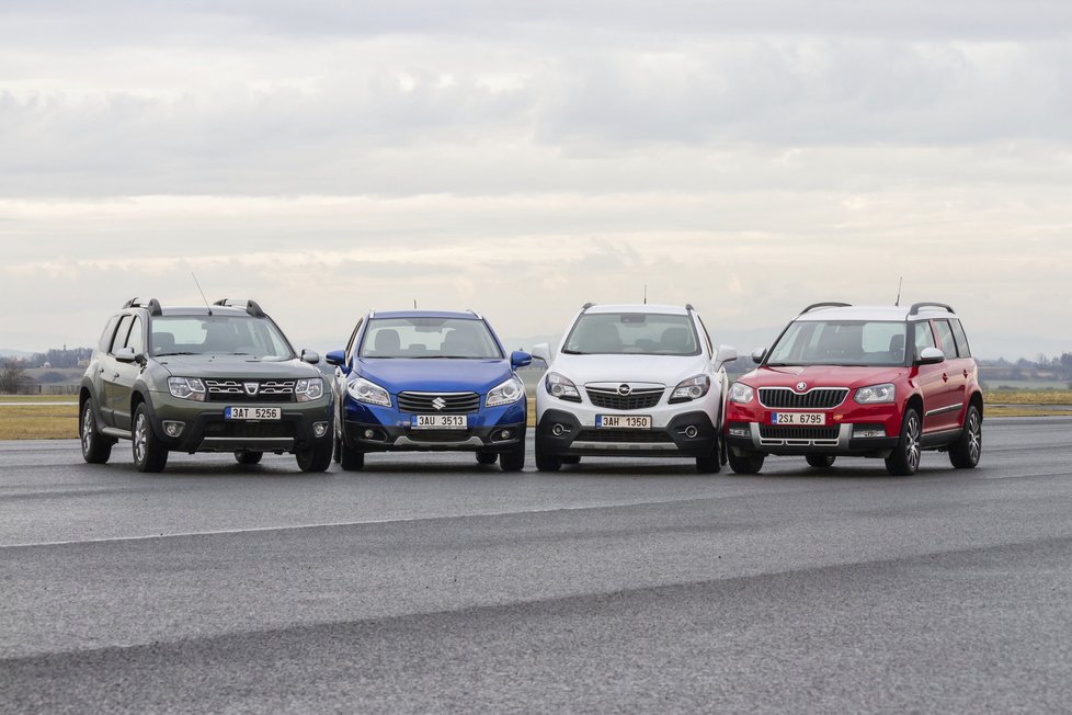 Dacia Duster 1.5 dCi 4x4 vs. Opel Mokka 1.7 CDTi 4x4 vs. Suzuki SX4 1.6 DDiS 4x4 vs. Škoda Yeti 2.0 TDI 4x4