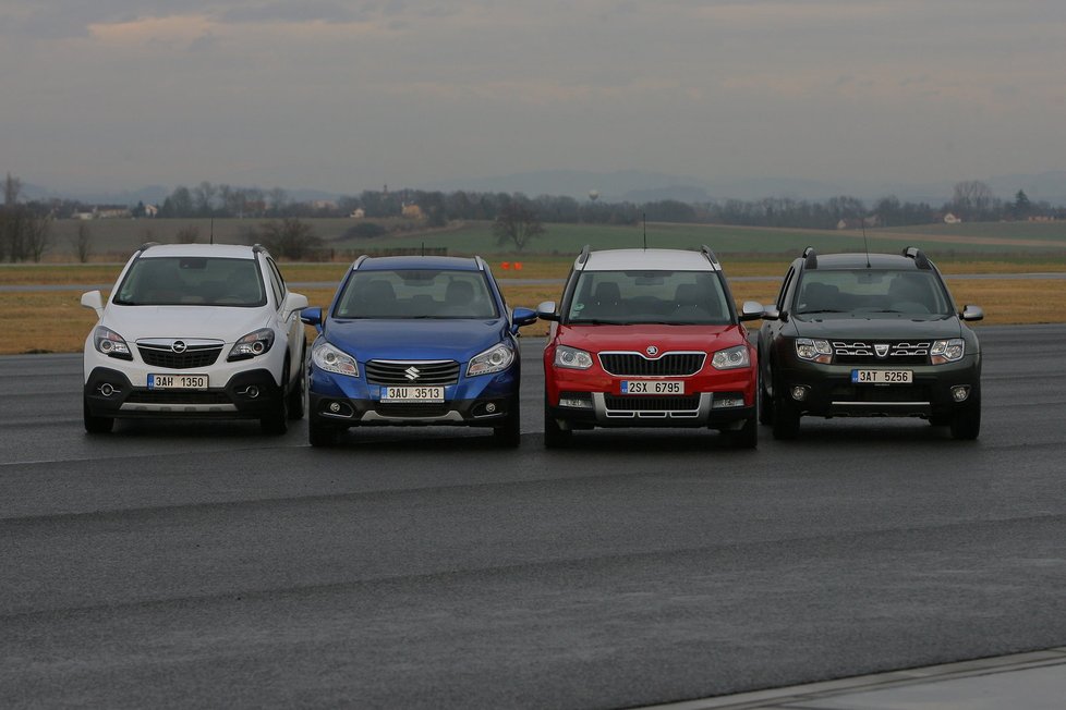 Dacia Duster 1.5 dCi 4x4 vs. Opel Mokka 1.7 CDTi 4x4 vs. Suzuki SX4 1.6 DDiS 4x4 vs. Škoda Yeti 2.0 TDI 4x4