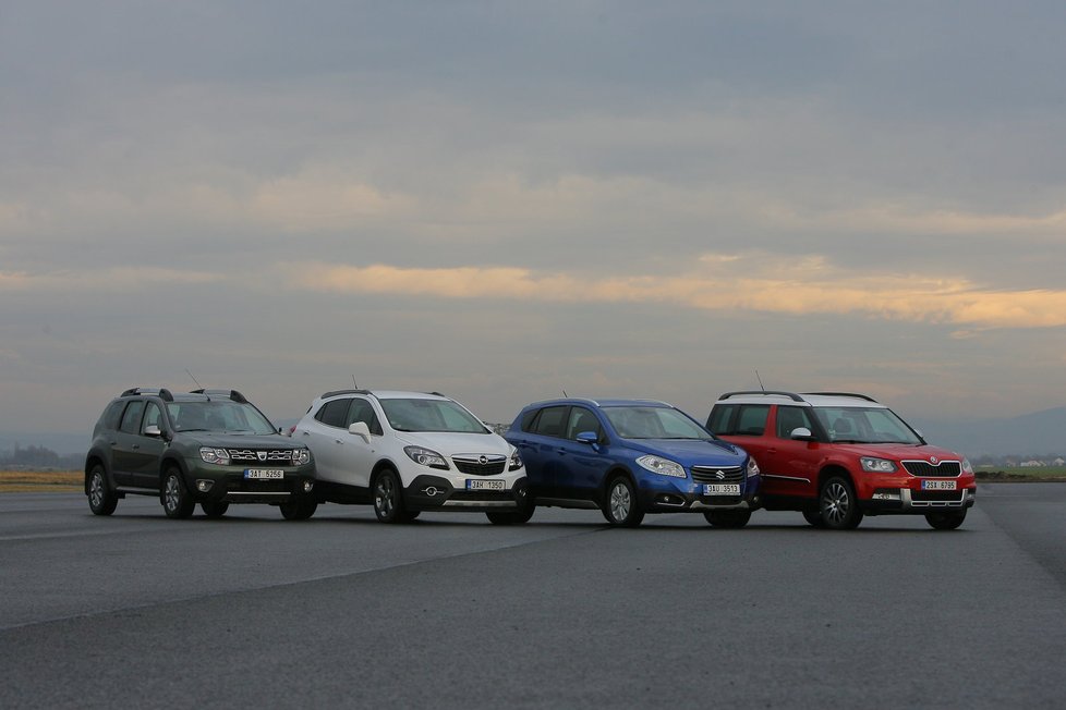 Dacia Duster 1.5 dCi 4x4 vs. Opel Mokka 1.7 CDTi 4x4 vs. Suzuki SX4 1.6 DDiS 4x4 vs. Škoda Yeti 2.0 TDI 4x4