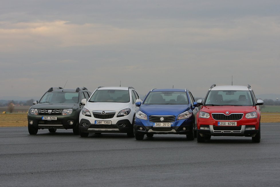 Dacia Duster 1.5 dCi 4x4 vs. Opel Mokka 1.7 CDTi 4x4 vs. Suzuki SX4 1.6 DDiS 4x4 vs. Škoda Yeti 2.0 TDI 4x4