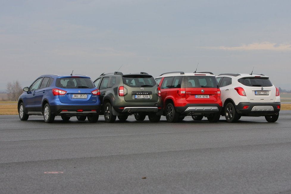 Dacia Duster 1.5 dCi 4x4 vs. Opel Mokka 1.7 CDTi 4x4 vs. Suzuki SX4 1.6 DDiS 4x4 vs. Škoda Yeti 2.0 TDI 4x4