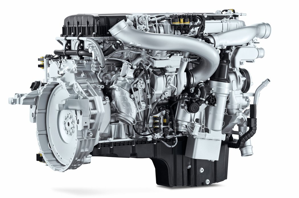 Jedenáctilitrový motor MX-11 s nejvyšším výkonem 323 kW je vhodný pro přepravu betonu