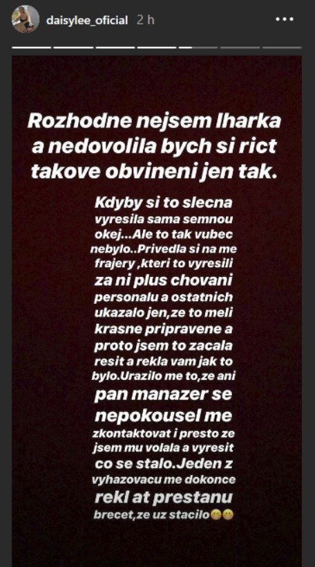 Daisy Lee o noční rvačce v baru