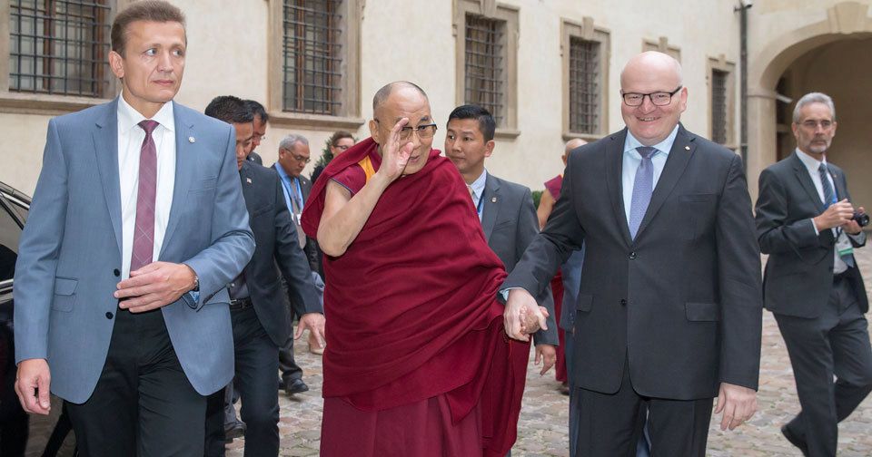 Daniel Herman s tibetským duchovním vůdcem 14. dalajlámou