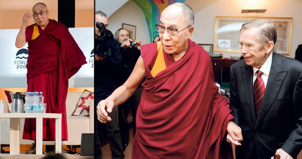 Tibetský duchovní vůdce dalajlama se vrátil do Prahy: Dva roky po smrti Václava Havla