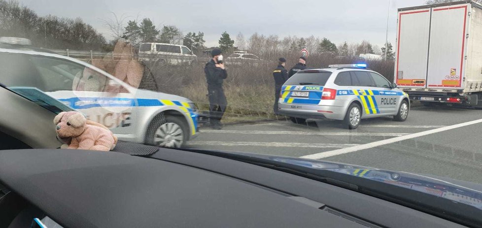 Policejní zásah na dálnici D1