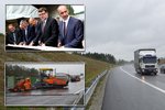 28. června politici s velkou pompou stříhali pásku na otevření úseku dálnice. Auta po novém úseku dálnice dlouho nejezdila. Už nyní tam těžké stroje opravují asfaltový koberec.